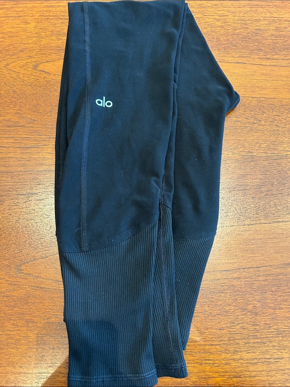ALO Yoga Black Kids Ribbed Performance Leggings
